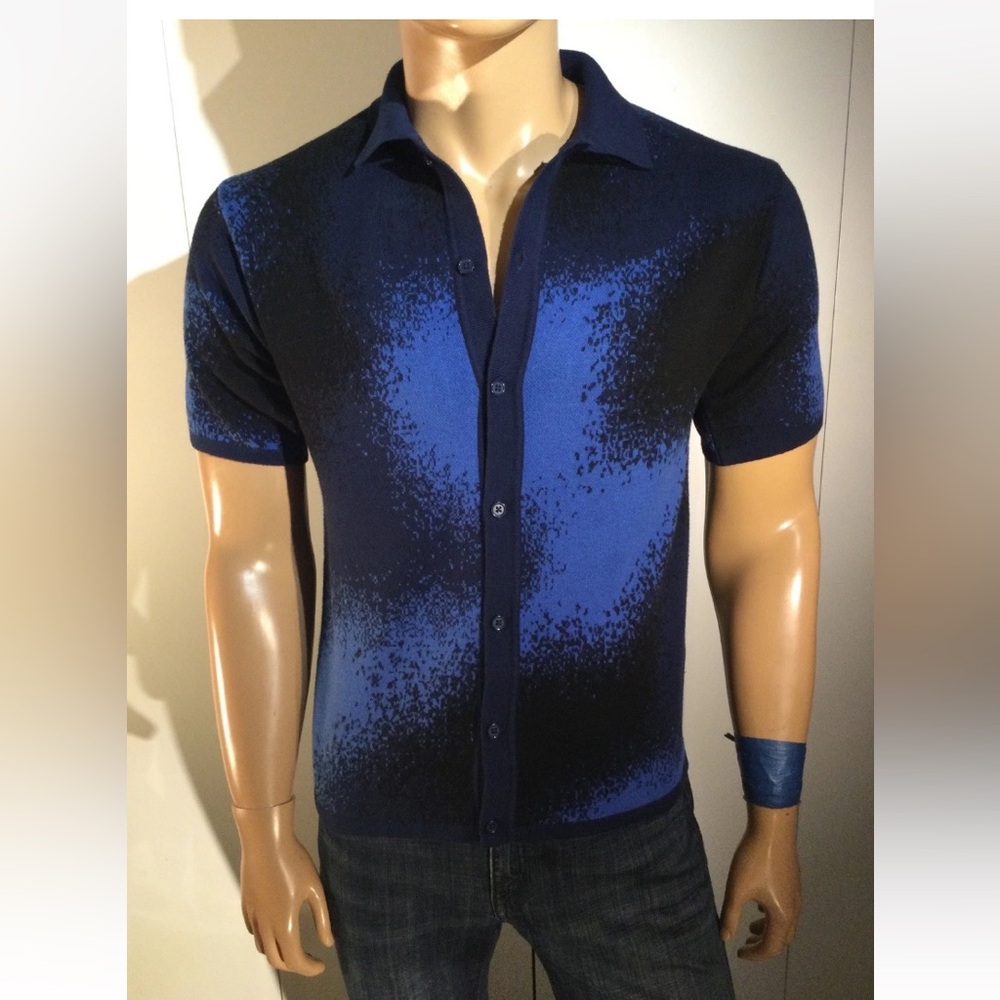Percival Blue/Black/Navy  Button-Down Shirt Size M